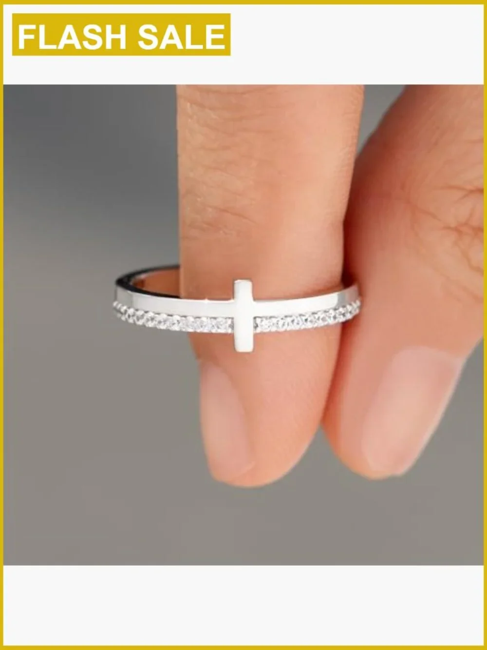 Women's 925 Sterling Silver Cross Ring Never Quit Engraved